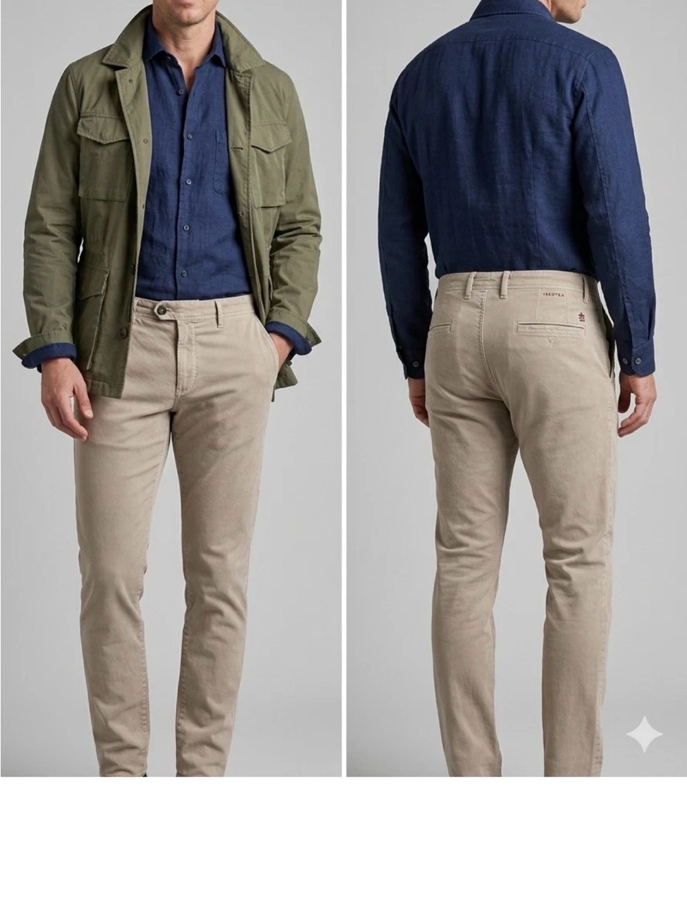 Incotex Slim Beige Chinos, Selvedge 32x 31.5